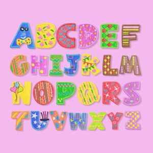 Patch brodé lettre en sergé coloré et mignon de 3 cm, thermocollant, pour vêtements d'enfants et décoration de sacs - Product Image 3