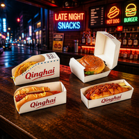 Boîte en papier personnalisée pour hot-dogs, plateau d'emballage pour snacks de rue, emballage à emporter pour restauration rapide, boîte à corn-dogs