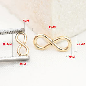 Conectores de símbolo de infinito pequeño de 8,8mm, colgante de encanto de infinito de 13mm relleno de oro de 14K Real para fabricación de pendientes de collar de pulsera DIY - Product Image 4