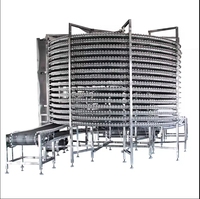 Système de convoyeur en spirale pour le refroidissement alimentaire, tour de refroidissement en spirale à bande modulaire, congélateur, équipement de refroidissement pour boulangerie et pizzeria