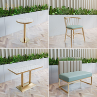Moderno Comercial Hotel Restaurante Muebles España Fabricante de lujo Mesa de café y silla Set Coffee Booth Sofá Proyecto