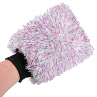 Manopla de lavado de coches de microfibra de alta absorción, guante de lavado de limpieza de coches de microfibra de pelo largo híbrido para ventana de lavado de coches