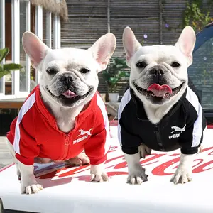 Anjing Supplie Ritsleting Pasang Nama Desainer Sweater Merek Huruf Cetak Anjing Bichon Bulldog Perancis Pakaian Hewan Peliharaan Persediaan Pakaian
