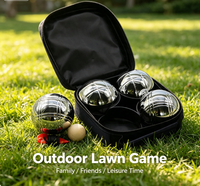 Boules de pétanque pour jeu de pelote, quatre boules en argent, emballage en nylon, logo personnalisable.
