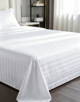 Drap plat double - Qualité hôtelière - Microfibre brossée - Ultra doux - Respirant - Anti-plis - 200TC - Polyester uni - Toutes saisons