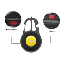EDC Mini ouvre-bouteille portable rechargeable ultra lumineux 500 lumens Porte-clés LED Mousqueton Lumière de poche avec outil multiple