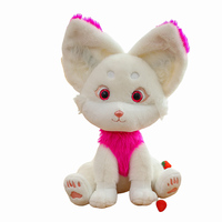 Peluche douce de haute qualité, jouet en peluche renard des neiges d'hiver avec accents roses, rembourrage en coton PP pour la sécurité des enfants et compagnon de sommeil