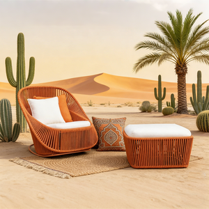 Divano da Esterno di Lusso in Rattan con Struttura in Alluminio, Design Resistente alle Intemperie, Seduta per Resort, Bordo Piscina, Terrazza, Balcone - Product Image 4