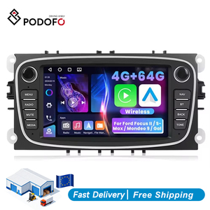 Podofo 7'' Car Radio IPS 4+64GB Car Stereo Android Wireless CarPlay Android Auto For Ford Focus II/S-Max/Mondeo Carplay screen - Product Image 1