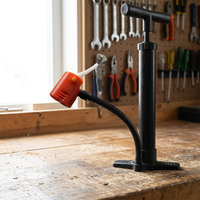 Adaptateur de pompe à vélo multi-usage avec levier de verrouillage, buse de gonflage, raccord fileté pour tuyau en plastique