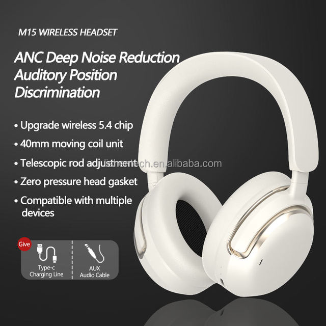 Wholesale Hybrid Stock Fold-able Active Noise Cancellation Headphone Over Ear Headset Professional for Conference Call Earphone