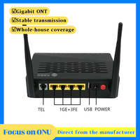 KMD GM219-S ONU ONT XPON d'occasion compatible avec tous les OLT EPON GPON, 4 ports 1GE+3FE+1POTS, Wi-Fi 2.4G, pour usage domestique, garantie 1-3 ans, FTTH
