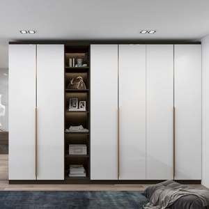 Armoire de chambre à coucher moderne pliable de luxe avec portes en bois, design minimaliste pour la maison et la villa - Product Image 2
