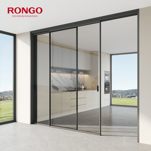 RONGO interno stretto sottile cornice di vetro <span class=keywords><strong>porta</strong></span> scorrevole balcone Full View ufficio grande 4 pannello in alluminio <span class=keywords><strong>porta</strong></span> vetrata - Product Image 2