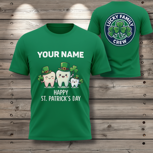T-shirt dentaire personnalisé pour la Saint-Patrick – Joyeuse Saint-Patrick – Cadeau pour dentiste et hygiéniste - Product Image 3