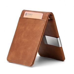 Compact Credit <b>Card</b> <b>Holder</b> <b>Wallet</b> Portable PU Leather Cash Clip Pocket Functional <b>Card</b> Case Sleeve <b>for</b> Men Women - Product Image 4