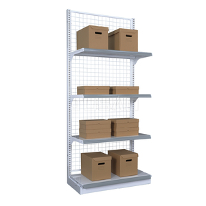 Kệ siêu thị một mặt 30/60 độ 1510*1200*450mm giá Gondola tiêu chuẩn ánh sáng trắng với lưới dây trở lại - Product Image 5