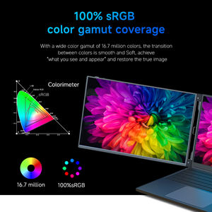 Monitor Portátil de Pantalla Dual de 14 Pulgadas, IPS FHD 1920x1200, 60 Hz, 100% SRGB, Tipo C/Mini para Computadora Portátil, Teléfono, Juegos - Product Image 3