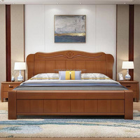 Lit double avec tiroirs spacieux, direct usine, style simple, meuble de rangement multi-espaces, lit moderne en bois pour chambre à coucher chinoise