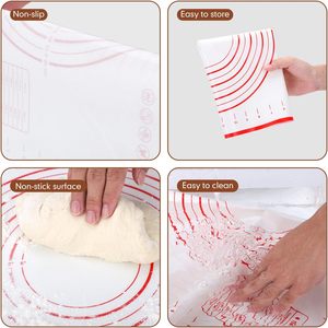 <span class=keywords><strong>Tapis</strong></span> de cuisson en <span class=keywords><strong>silicone</strong></span> avec rouleau à pâtisserie en bois de hêtre Rouleau à pâte à pâtisserie rouge <span class=keywords><strong>pour</strong></span> pizza tarte pâtes biscuits-Outils de pâtisserie de qualité supérieure - Product Image 6