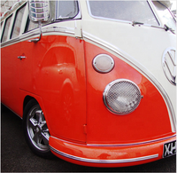 Grilles de phare en acier inoxydable/Stoneguard compatibles avec VW Type 1 Beetle Type 2 Bus
