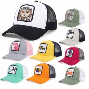 5-Panel Mesh Baseball Snapback Hat Customized Trucker Cap 3D Embroidery <b>Animal</b> Design Double Breasted Buckle Closure Business - Product Image 1