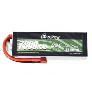 RacePow rc carro bateria packs. 3S 7800mah 11.1V 80C Recarregável RC Lipo Bateria com Hard Case Trx RC Car - Product Image 2