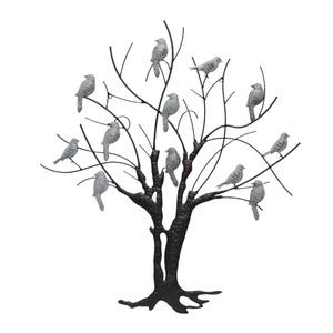 Lớn Kim Loại Tường Nghệ Thuật Tường Treo Rèn Sắt Cây Chi Nhánh Thiết Kế Với Chim Tường Nghệ Thuật Cho Trong Nhà Và Ngoài Trời Vườn - Product Image 2