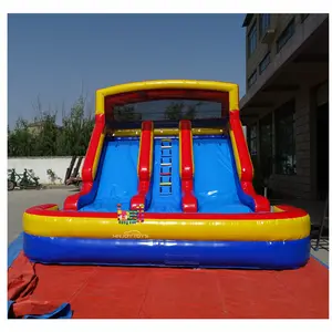 Water Slides Halaman Belakang Balon Bouncer Jumping Castles Tiup Water Slide Bouncy Castle dengan Water Slide