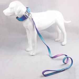 FishPrincess 유행 나일론 개 하네스 조끼 대형 개를위한 헤비 듀티 전술 안티 풀 조절 가능한 칼라 가죽 끈 세트 - Product Image 6