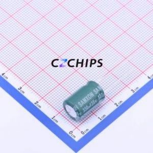 Condensateur électrolytique en aluminium à montage traversant EGF337M1VG16RR, composant à montage traversant (THT), D10xL16mm 330uF 20% 35V 5mm - Product Image 1