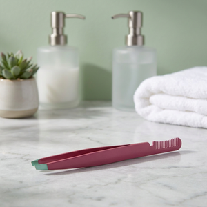 Pinzas Modernas para Cejas con Punta Puntiaguda, Diseño Duradero de Acero Inoxidable, Color Rosa con Función de Peine - Product Image 2