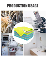 Customized Logo Microfiber Warp Knitted Super Absorbent Quick-Dry Car & Kitchen Cleaning Towel