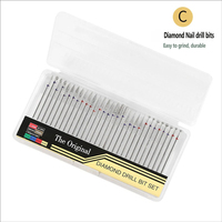 En gros, 30 styles de fraises à ongles diamantées, têtes de ponçage en forme d'aiguille et de boule, outils de manucure pour éliminer les peaux mortes et polir