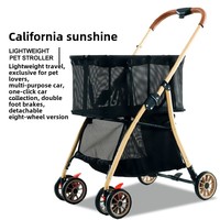 Poussette multifonctionnelle légère à quatre roues, écologique, pliable à une touche, en tissu Oxford pour chiens, chariot de courses transfrontalier