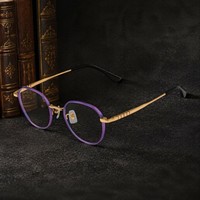 Monturas de Gafas Ópticas Modernas Minimalistas de Titanio IP en Oro Púrpura Brillante, Estilo de Diseñador para Mujer, OEM ODM
