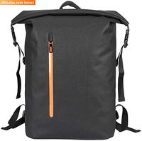 Sac à dos étanche à enroulement pour ordinateur portable, sac de voyage décontracté, sac à dos de jour, sac de mode d'affaires, logo personnalisé, polyester
