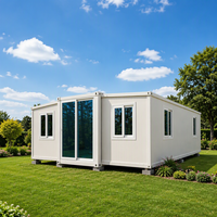 Maison préfabriquée extensible moderne de luxe, maison conteneur portable, cuisine, chambre, salle de bain pour usage résidentiel et commercial, 1 an