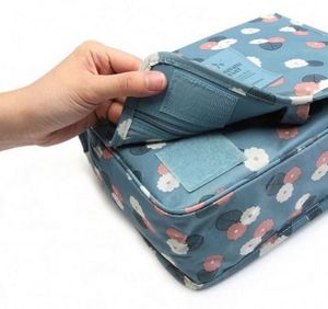 Womens Blue Small Clear Travel Roll up Toiletry Insulated Hanger Makeup <b>Brush</b> Belt Pouch Bag - Product Image 4