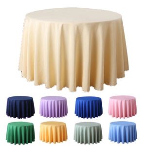 Mantel Redondo Personalizado para Boda de 60 Pulgadas, Mantel de Poliéster Liso con Línea Dorada para Negocios - Product Image 5
