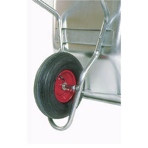 Brouette de jardin en métal prégalvanisé 101L avec jante métallique et roue à roulement à billes pour le béton et les travaux de construction - Product Image 3