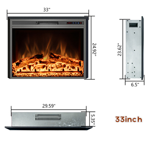 <span class=keywords><strong>Insert</strong></span> de <span class=keywords><strong>cheminée</strong></span> électrique Luxstar 33 pouces avec flamme LED, télécommande et décoration intérieure, vente en gros à prix réduit pour les chauffages d'hiver - Product Image 4