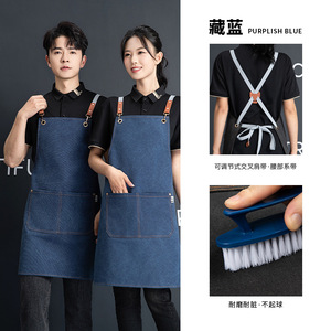 Chenfeng Canvas <b>Apron</b> Waterproof Thickened Water Washed Fabric Restaurant Bar Uniform With Custom Logo Printing For Waiters - Product Image 3