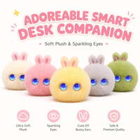 Jouet intelligent pour lapin 2026, balle ronde au design Mochi, interaction quotidienne intelligente, cadeau pour les dortoirs universitaires, certifié CE CPC