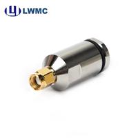 Connecteur mâle SMA LWMC à pince pour câble LMR400 et 1 mm² jusqu'à 3 GHz, VSWR 1.2 max.