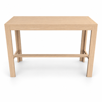 Ensemble de table et chaises de bar en teck pour l'extérieur, mobilier de bar haut moderne pour patio avec chaises rembourrées pour hôtel, restaurant