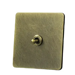 High Quality Bronze Vintage Brass Lever Toggle Pull Switch Panel Home Improvement Hotel Loft Champagne Wall Light Switch SW-1351