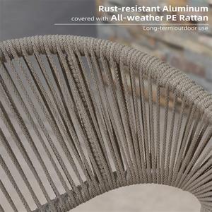 PE mây hiện đại thương mại nhôm bãi biển thanh bàn Ghế Nhà Hàng wicker thanh phân Tất cả thời tiết bên hồ bơi ngoài trời đồ nội thất - Product Image 5
