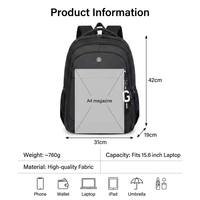 Sac à Dos pour Ordinateur Portable Unisexe à Logo Personnalisé Grande Capacité, Imperméable Oxford, Tendance pour École et Usage Quotidien