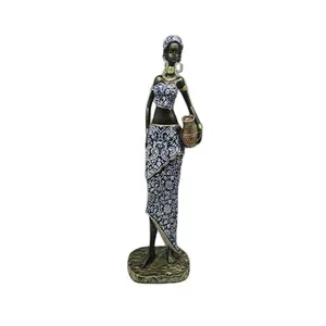 Antique Poly Resin African Woman Statues For Sale